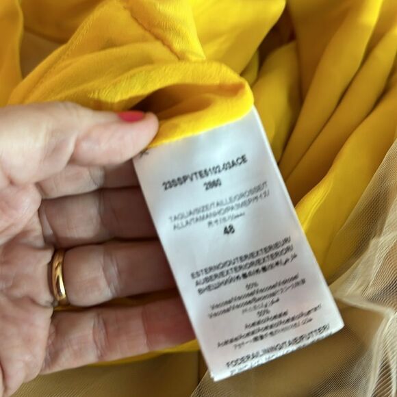 NEW Giambattista Valli Twist-front midi dress yellow - size 48 (US 12/XL) - Picture 12 of 12
